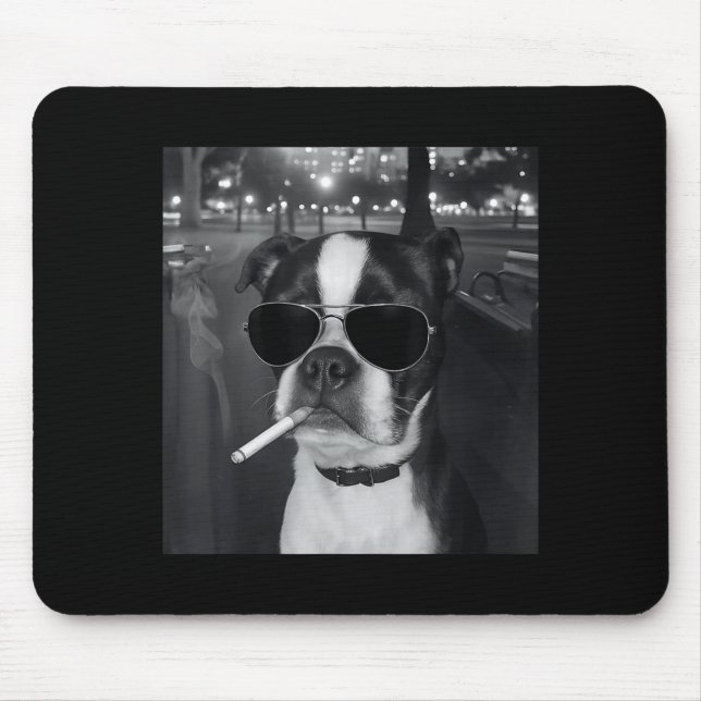 Funny Smoking Dog Meme Cigarette Gen Z Meme Dog Lo Mouse Mat (Front)