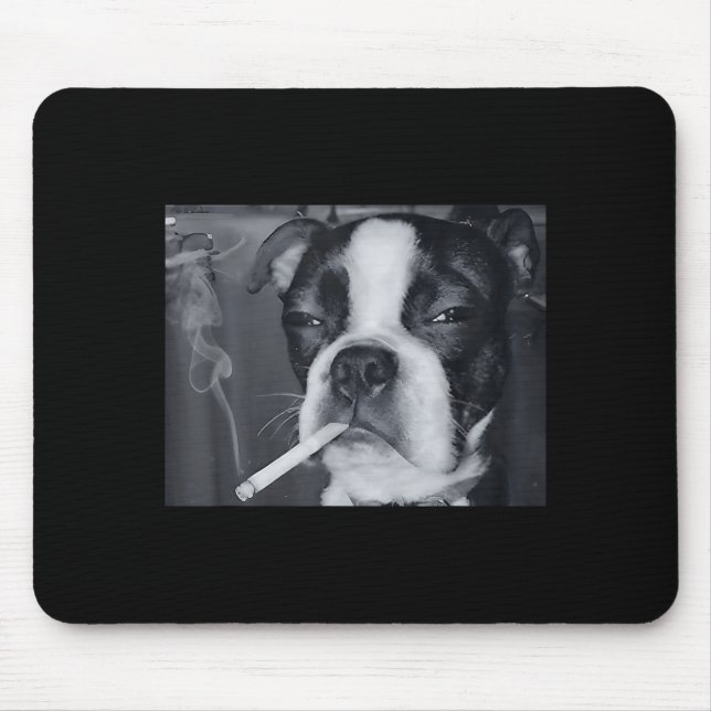 Funny Smoking Dog Meme Cigarette Gen Z Meme Dog Lo Mouse Mat (Front)