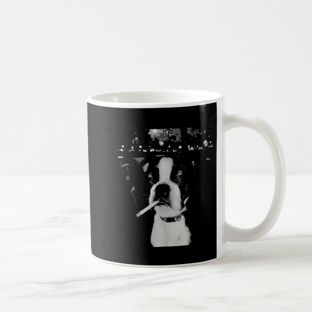 Funny Smoking Dog Meme  Coffee Mug (Right)