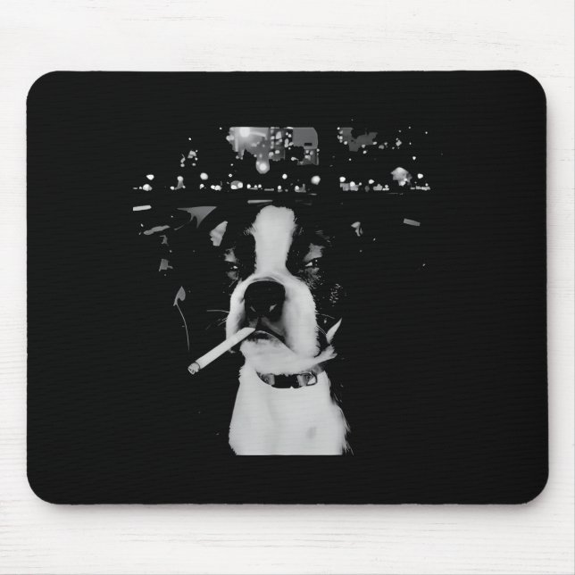 Funny Smoking Dog Meme  Mouse Mat (Front)