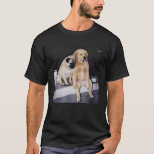 Funny Smoking Dog Pug Meme Golden Retriever Meme T-Shirt