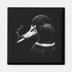 Funny smoking duck hunting mallard duck smoking magnet