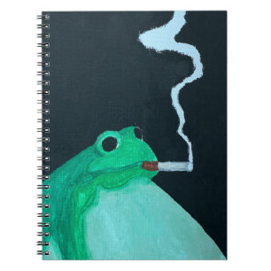 Funny Smoking Frog Quirky Meme Animal Notebook
