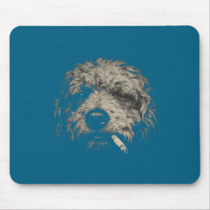 Funny Smoking Goldendoodle Vintage Y2k Nge Dog Gra Mouse Mat