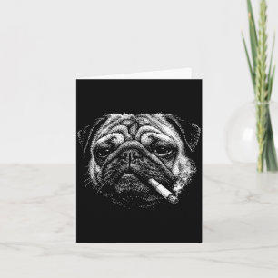 Funny smoking pug cigarette meme smoky dog card