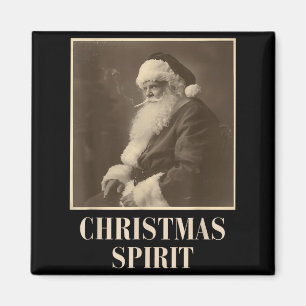 Funny Smoking Santa Claus Christmas Srit Vintage Magnet