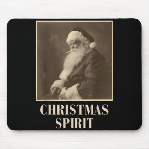 Funny Smoking Santa Claus Christmas Srit Vintage  Mouse Mat