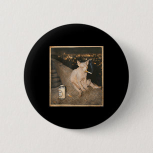 Funny Smoking Sphynx Cat Meme Funny 6 Cm Round Badge