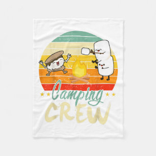Funny Smore Camping Crew Family Camper Kid Boy Wom Fleece Blanket