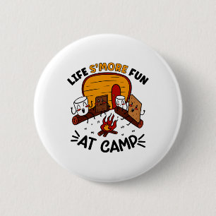Funny S'mores Camping Campfire Marshmallow Life S' 6 Cm Round Badge