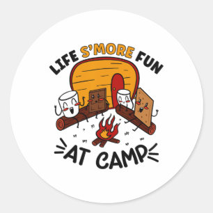 Funny S'mores Camping Campfire Marshmallow Life S' Classic Round Sticker