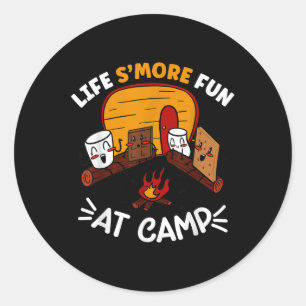 Funny Smores Camping Campfire Marshmallow Life Smo Classic Round Sticker
