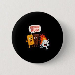 Funny s'mores marshmallow 6 cm round badge