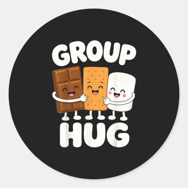 Funny s'mores marshmallow campfire  classic round sticker (Front)