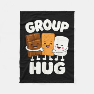 Funny s'mores marshmallow campfire fleece blanket