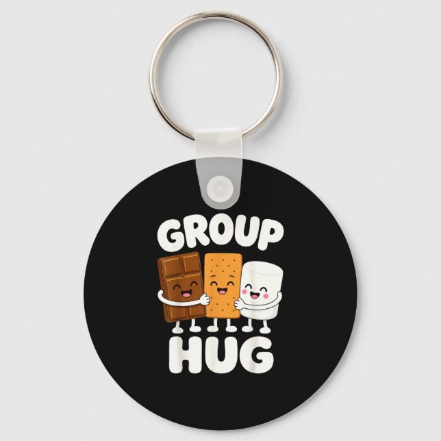 Funny s'mores marshmallow campfire  key ring (Front)