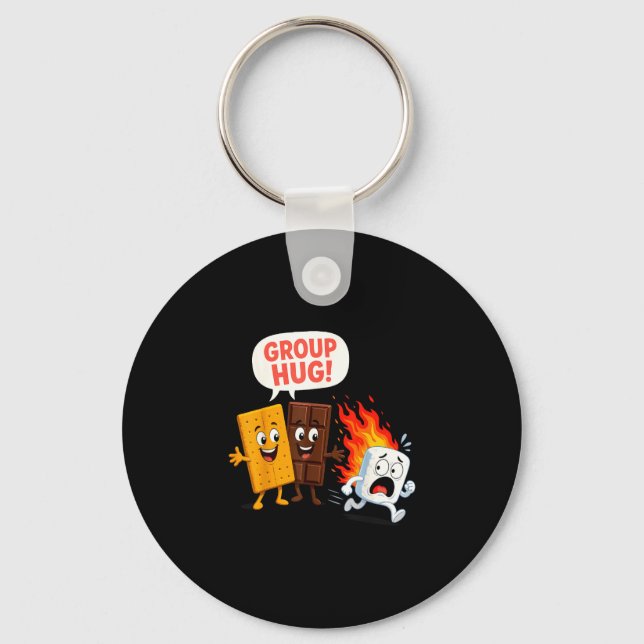 Funny s'mores marshmallow  key ring (Front)