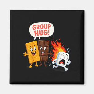 Funny s'mores marshmallow magnet