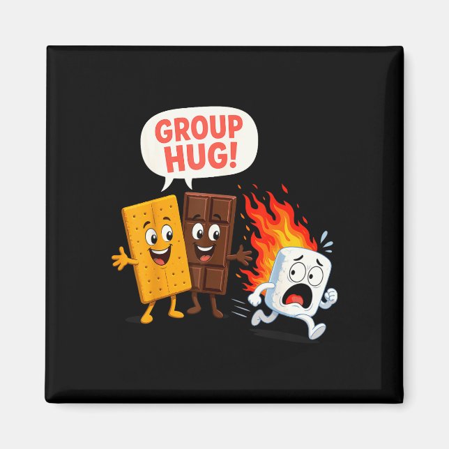 Funny s'mores marshmallow  magnet (Front)