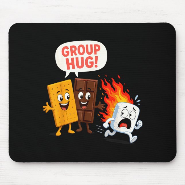 Funny s'mores marshmallow  mouse mat (Front)