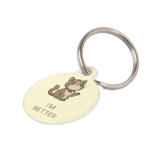 Funny Smug Cat Pet ID Tag