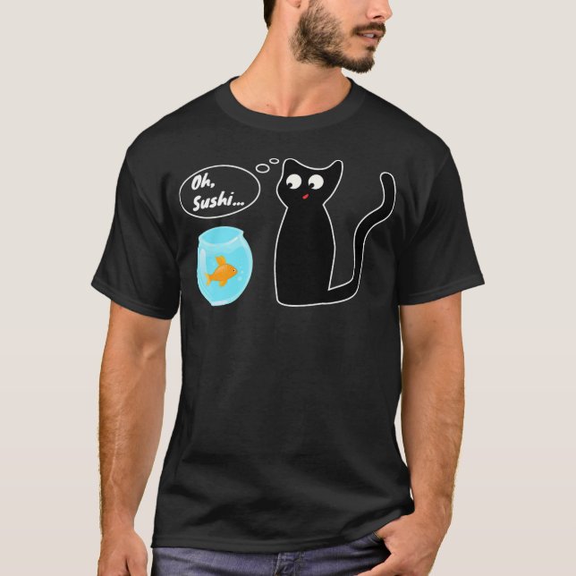 Funny Snaccidents Happen - Oh, Sushi Cat Goldfish  T-Shirt (Front)