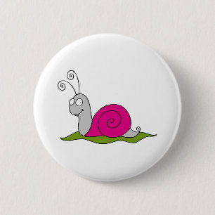 funny snail 6 cm round badge