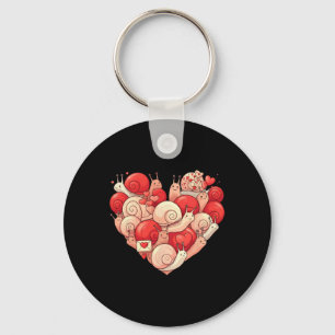Funny Snail Heart Valentine Snail Womens Mens Kids Key Ring