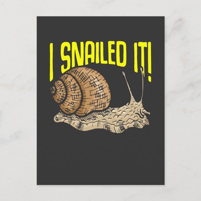 Funny Snail Lover Gardener Slug Pun Postcard (Front)