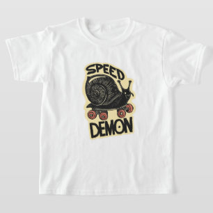 Funny Snail on Skateboard – Speed Demon T-Shirt