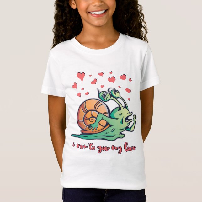 Funny Snail Valentine Running T-Shirt (Front)