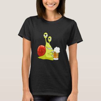 Funny Snail With Beer Garden T-Shirt