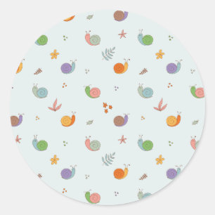 Funny snails classic round sticker