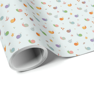 Funny snails wrapping paper
