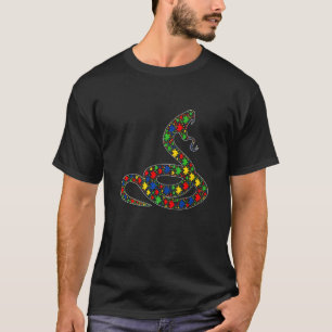 Funny Snake Animals Puzzle Pieces Autism Awareness T-Shirt