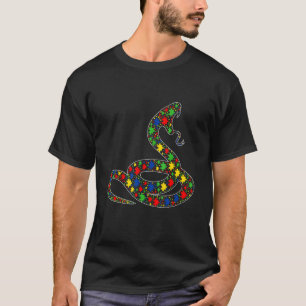 Funny Snake Animals Puzzle Pieces Autism Awareness T-Shirt