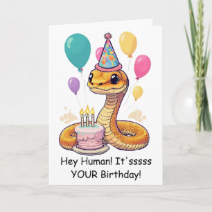 Funny Snake Birthday Wishes from Pet Reptile Card