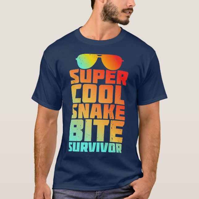 Funny Snake Bite Survivor Recovery Get Well Joke T-Shirt (Front)