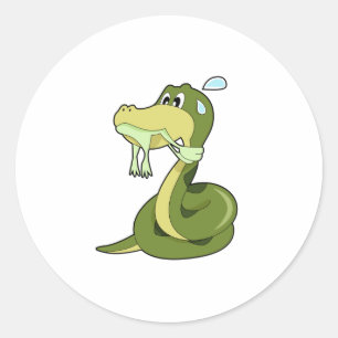 Funny Snake Classic Round Sticker