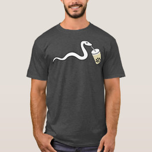 Funny Snake Drinking Boba Bubble Milk Tea Premium T-Shirt