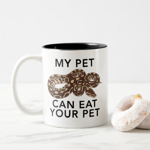 Funny Snake My Pet Can Eat Your Pet Ball Python Two-Tone Coffee Mug