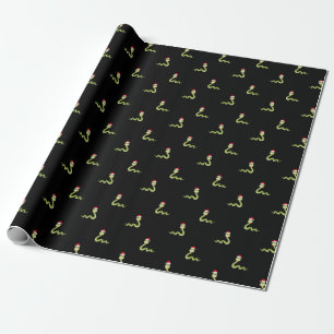Funny Snake Santa Claus Hat Merry Christmas Xmas Wrapping Paper