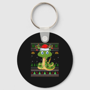 Funny Snake Ugly Christmas Sweaters Holiday Santa Key Ring