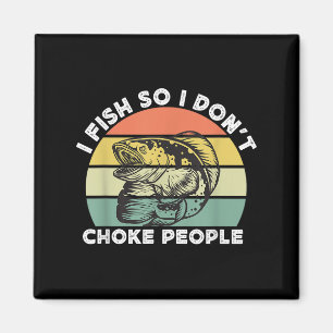 Funny Snakehead Fishing Retro I Fish So I Dont Cho Magnet