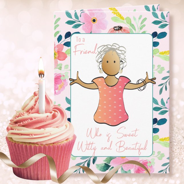 Funny Snarky 80th Birthday Female Cartoon  Card (Creator Uploaded)