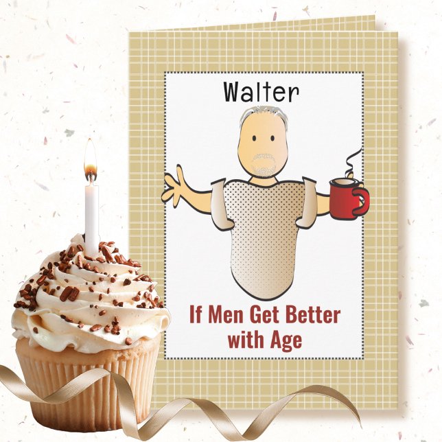 Funny Snarky 80th Birthday Male Cartoon Humourous Card (Creator Uploaded)