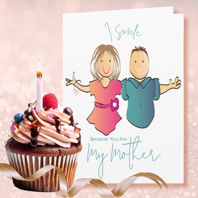 Funny Snarky Cartoon Mother from Son Birthday Card (Creator Uploaded)