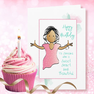 Funny Snarky Comical Cartoon for Her Birthday Card