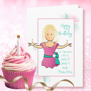 Funny Snarky Humorous Female Cartoon Birthday Card