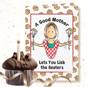 Funny Snarky Mother Mum Cartoon Baking Birthday Card